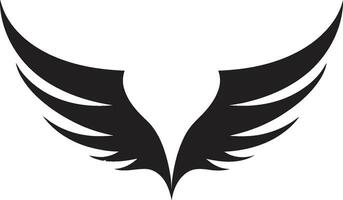 elegant gudomlig förträfflighet modern emblem med svart bakgrund kunglig ängel vingar ikon enfärgad symbolisk ängel silhuett vektor