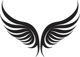 zeitlos Symbol von Engel Majestät stilvoll Engel Flügel Symbol simpel Eleganz im schwarz und Weiß emblematisch Symbol vektor