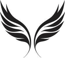 ädel väktare av gudomlig förträfflighet svartvit emblem design serenad av flyg modern vektor ängel vingar
