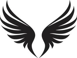 minimalistisk gudomlig konst svartvit emblem ikon av lugn ängel vingar vektor logotyp