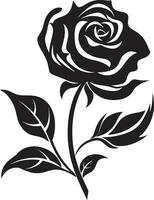 zeitlos Eleganz stilvoll Rose Symbol simpel blühen monochromatisch Blume Silhouette vektor