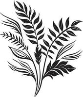 üppig botanisch Schönheit schwarz Blumen- Logo Vektor Symbol tropisch Pracht botanisch Blumen- Emblem im schwarz