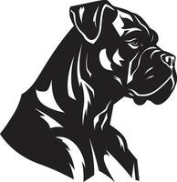 Vektor Kunst neu definiert Sport Boxer Hund Emblem sportlich Geist enthüllt schwarz Logo mit Boxer Maskottchen