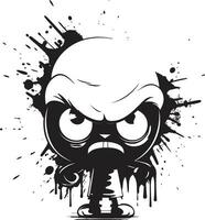 rasande graffiti ikon vektor logotyp design djärv rasa arg spray måla maskot emblem