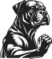 sportlich Beweglichkeit Boxer Hund Maskottchen Emblem schwarz Schönheit Boxer Hund Logo Meisterschaft vektor