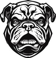 bulldogg majestät ikoniska emblem i svart enfärgad kraft svart bulldogg vektor ikon