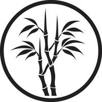 utsökt botanisk skönhet svart logotyp med bambu växt bambu inspiration vektor emblem i svart