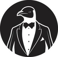 geformt Eleganz im melodisch Klang ein Symbol von Harmonie im schwarz Wildtiere Lied Pinguine eisig melodisch Design im schwarz Vektor