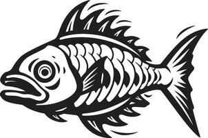 nackt Knochen Schönheit Fisch Skelett Vektor Symbol Eleganz im Anatomie Fisch Knochen Logo Design