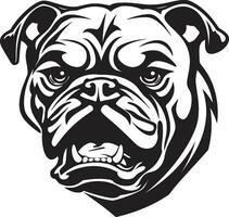Bulldogge Größe schwarz Logo mit ikonisch Leistung Regal Bulldogge Majestät schwarz Emblem Design vektor