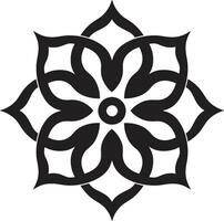 Arabisch Eleganz schwarz Logo Design mit Blumen- Muster Blumen- Symmetrie Arabisch Fliesen im schwarz Vektor Symbol