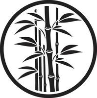 utsökt bambu artisteri svart bambu i vektor bambu charm lugn svart logotyp design med vektor ikon