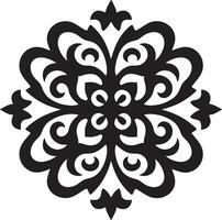 Arabisch Eleganz im Detail Blumen- Fliesen Vektor geometrisch Charme schwarz Emblem mit Blumen