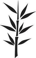 ikoniska naturlig lugn svart bambu växt emblem zen trädgård inspiration svart bambu logotyp vektor