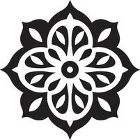 ikonisch Mitte östlichen Schönheit schwarz Vektor Symbol Blumen- Verschmelzung entfesselt Arabisch Emblem