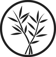 schwarz Schönheit im botanisch Kunst Vektor Symbol mit Bambus Pflanze Bambus Zen Design enthüllt schwarz Logo im schwarz