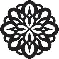 Arabeske Charme schwarz Blumen- Logo Symbol Arabisch Schätze Blumen- Fliesen im schwarz Vektor