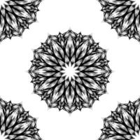 handritad mandala svartvitt mönster vektor