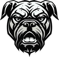 Eckzahn Mut Vektor Symbol im schwarz Vektor Kunst enthüllt Bulldogge Emblem