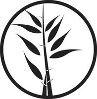 svart och grön bambu växt vektor symbol majestätisk zen konst svart bambu logotyp emblem