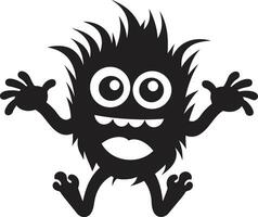 monströs Charme enthüllt schwarz Logo mit Karikatur Kreatur tierisch Schönheit Vektor Symbol im schwarz