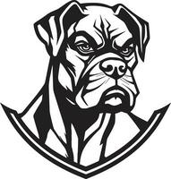 Vektor Kunst enthüllt Boxer Hund Maskottchen Logo sportlich Energie schwarz Boxer Hund Symbol im Vektor