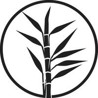 lugn lugn i svart bambu emblem svart skönhet i botanisk artisteri bambu logotyp vektor