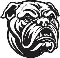 schwarz und dynamisch Bulldogge Vektor Symbol majestätisch Maskottchen Bulldogge Logo