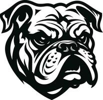 mächtig Eckzahn Vektor Symbol im schwarz Vektor Kunst Bulldogge Emblem im schwarz