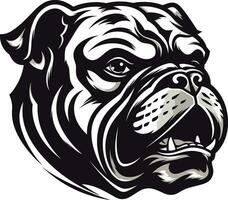 Hund Eleganz im einfarbig schwarz Vektor Symbol Vektor Kunst neu definiert Bulldogge Emblem