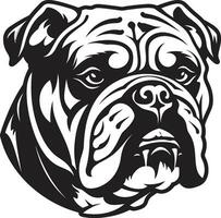 schwarz und Fett gedruckt Bulldogge Vektor Symbol ikonisch Stärke schwarz Logo mit Bulldogge