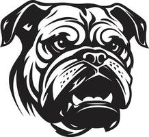 Bulldogge Beharrlichkeit schwarz Emblem Design schwarz Schönheit Bulldogge Logo Meisterschaft vektor