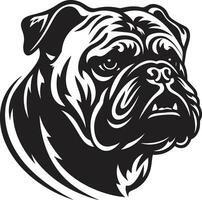 monochromatisch Leistung schwarz Bulldogge Vektor Symbol Fett gedruckt und furchtlos schwarz Logo mit Bulldogge