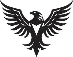 edel Vogel Adler Logo im schwarz Symbol von Freiheit schwarz Adler Vektor Symbol