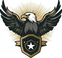 Örn förträfflighet svart ikon i vektor eagles nåd svart logotyp med majestätisk fågel