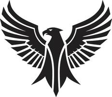 mächtig Raubtier schwarz Adler Symbol im Vektor Antenne Vorherrschaft schwarz Adler Design Logo