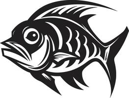 Unterwasser Einfachheit Vektor Fisch Skelett Logo Skelett- Gelassenheit Fisch Symbol Logo Design