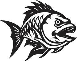 Knochen von das Abgrund Fisch Skelett Logo Symbol kompliziert Ikthyologie Fisch Vektor Skelett Kunst