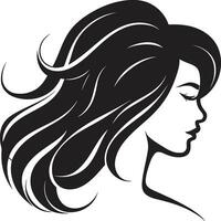 ewig Schönheit Logo von ein Frauen Gesicht im schwarz einfarbig Ermächtigung durch Eleganz schwarz weiblich Gesicht Emblem im einfarbig vektor