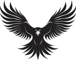 ikonisch Symbol enthüllt schwarz Emblem schwarz und furchtlos Adler Vektor