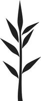 Zen Garten Charme im schwarz still Emblem mit Bambus im Vektor elegant schwarz Logo schön weiblich Dämon Vektor Symbol
