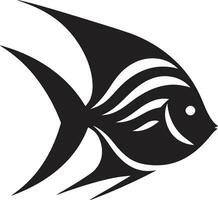 Vektor Kaiserfisch Logo mysteriös schwarz Charme anmutig Kaiserfisch schwarz Logo ikonisch Design