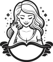 Entwerfen zum Bildung Frau und Buch Vektor Logo das kreativ Gelehrte weiblich Lehrer und Buch Symbol