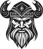 nordisch Wächter ein schwarz Vektor Wikinger Wächter Ragnaroks Erbe ein Wikinger Logo im Vektor
