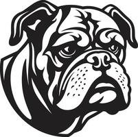 siegreich Emblem schwarz Bulldogge Symbol im Vektor Bulldogge Größe schwarz Logo mit ikonisch Leistung