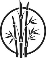 naturlig skönhet avtäckt svart logotyp med bambu svart och vit ikoniska bambu växt emblem vektor