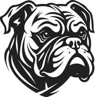 Eleganz im schwarz Bulldogge Logo Exzellenz furchtlos Verteidiger schwarz Logo mit Bulldogge Symbol vektor