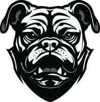 Vektor Kunst Bulldogge Emblem im schwarz Bulldogge Leistung schwarz Logo Design mit Symbol