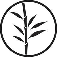 schwarz Emblem von Ruhe Bambus Logo Design Bambus Eleganz enthüllt ikonisch schwarz Symbol vektor