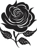 glatt Rose Emblem mit heiter Charme ein glatt und heiter Darstellung von ein Rose elegant schwarz Rose Symbol ein Emblem Das strahlt aus Eleganz und Raffinesse vektor